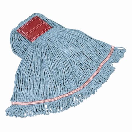 Rubbermaid Commercial 5 in Looped-End Wet Mop, Blue, Cotton/Synthetic, PK6, FGC15306BL00 FGC15306BL00