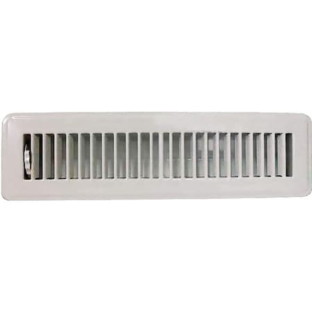 Prosource ProSource FR01-2X14W Floor Register, 14 in W x 2 in H Duct Opening, White FR01-2X14W