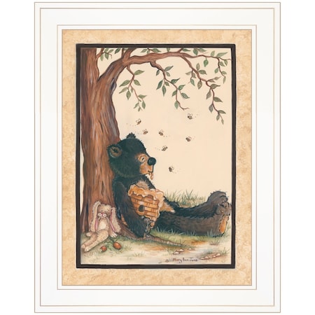 Homeroots Nap Time 1 White Framed Print Wall Art 405320