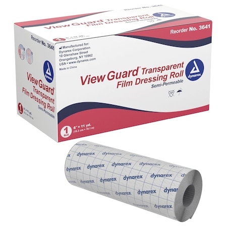Dynarex View Guard Transparent Film Dressing Roll, 6"x11 Yards, 12PK 3641