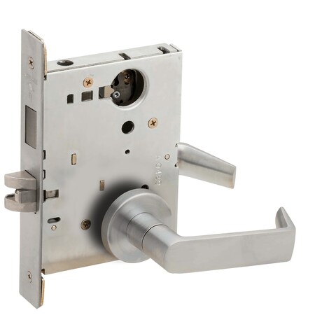 Schlage Dormitory Mortise Lock with Deadbolt, 06A Design, Less Cylinder, Satin Chrome L9473L 06A 626