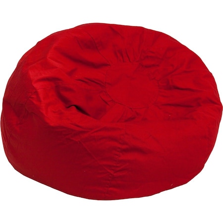Flash Furniture Bean Bag Chair, 42 in W 42" L 19" H DG-BEAN-LARGE-SOLID-RED-GG