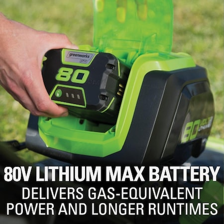 Greenworks 21'' Push Lawn Mower with Dual Battery Ports & 4.0 Ah Battery & 4 Amp Rapid Charger 2541202