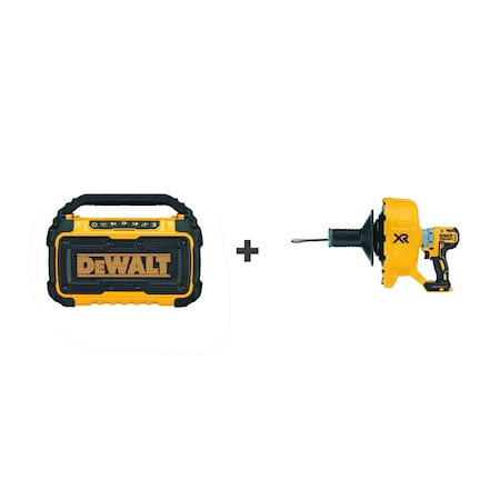 Dewalt Jobsite BT Speaker, 12V, W/Drain Snake DCR010/DCD200B