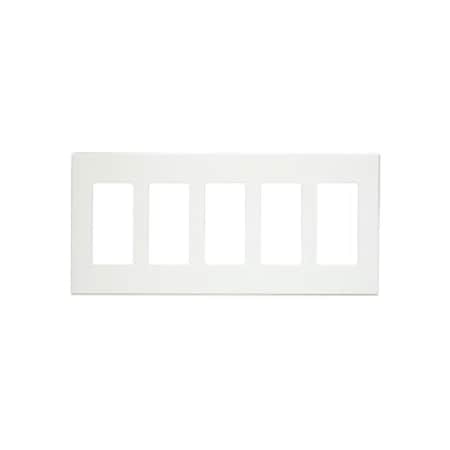 Leviton Decora Wallplate, Screwless, Standard Size, Gang 5, Light Almond 80321-ST