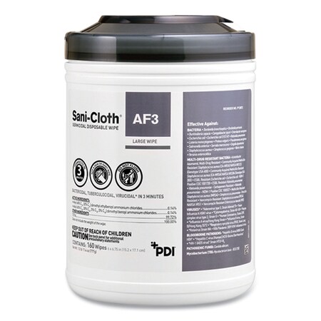 Sani Professional Sani-Cloth AF3 Germicidal Disposable Wipes, XL, 1-Ply, 7.5in x 15in, Unscented, White, 75 Wipes P72584