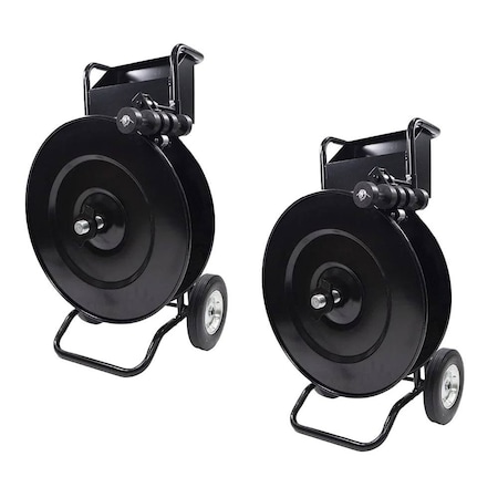 Mytee Products Portable Strapping Cart Dispenser W/ Storage Tray - 16inx6in & 16inx3in Core, 2PK SCDx2
