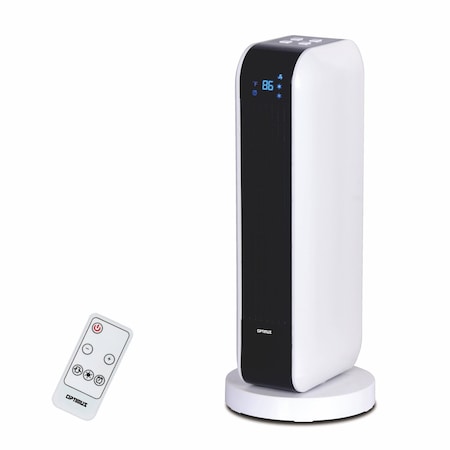 Optimus 17 in. Oscillating Tower Heater w/ Remote, Digital Temperature Readout & Setting H-7319