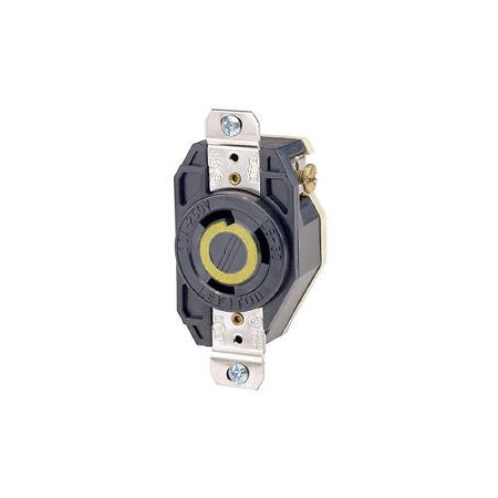 Leviton Flush Mounting Lock Receptacle, L5-30R, 30 A, 125V AC, Single Phase, 2 Pole, Flush Mount, Black 2610