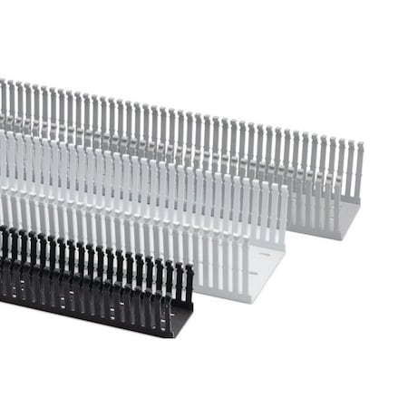 Hellerman Tyton High-Density Slotted Wall Wiring Duct, 2 x 5", 6 ft Sections, Non-Adhesive, PVC, White, 120ft/ctn, 120PK 181-00265