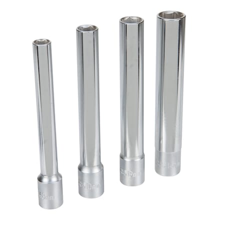Performance Tool 4 pc. 3/8 in. Dr. X-Deep Sockets, 6pt Metric, 120mm Long W80602