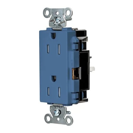 Hubbell Wiring Device-Kellems Straight Blade Receptacle, 5-15R, 15 A, 125V AC, 2 Pole, 3 Wire, Surface Mount, Grounded DR15STBLTR