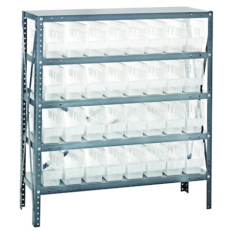 Quantum Storage Systems 5 SHELF OPEN UNIT W/32 BINS CLEAR 1239-201CL