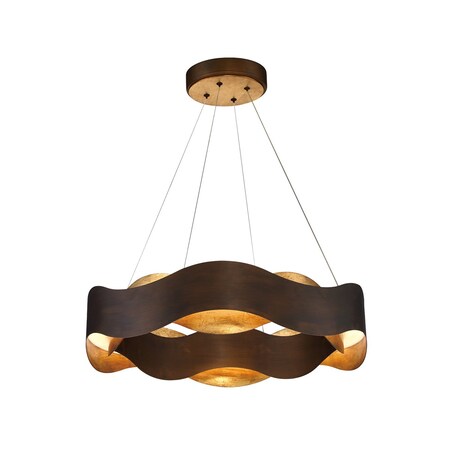 Eurofase Vaughan Transitional LED Chandelier, 1-Light, 7020 Lumens, Bronze/Gold/Bronze 31783-019