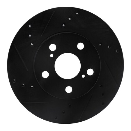 Dynamic Friction Co DFC Brake Rotor - Drilled and Slotted - Black 633-76087L