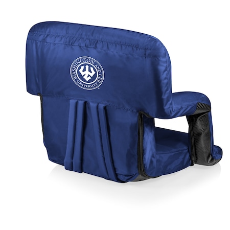 Picnic Time Family Of Brands NCAA Washington & Lee Generals Ventura Reclining Stadium Seat with Back Support - Beach Floor Chair 618-00-138-164-1