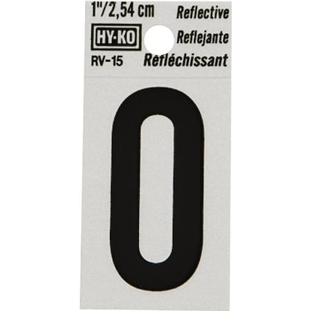 Hy-Ko Number House 0 1In Refl Blk RV-15/0
