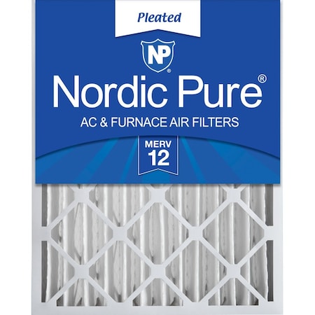 Nordic Pure 24x24x4 Pleated Air Filter, High Capacity, Electrostatically Charged Synthetic Media, MERV 12 24x24x4M12-1