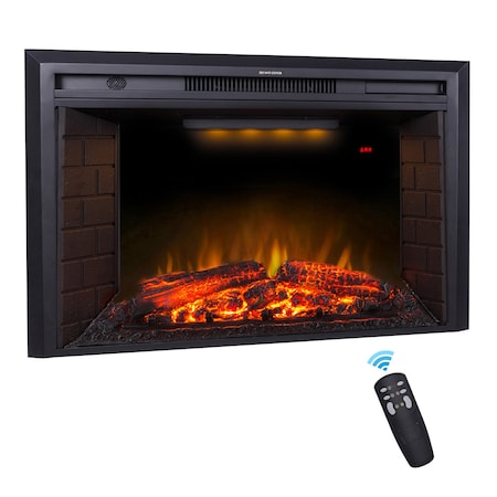 Edendirect 50-in W Black Wall mount LED Wall-mount Electric Fireplace with Remote Control Included ZR-EF50T