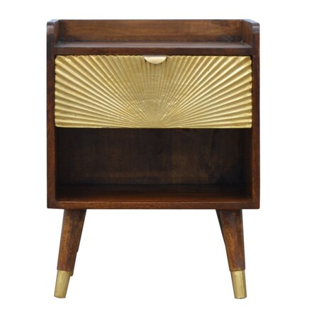 Homeroots 23" Brown Solid Wood One Drawer Nightstand 701707