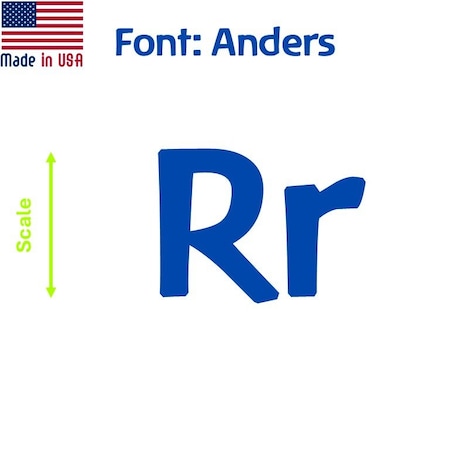 Aacc Self-Adhesive Vinyl Letter: R, Scale: 7 in. Color: Blue Font: Anders by, 24PK AACC-Anders-UR-Blue-I7x24