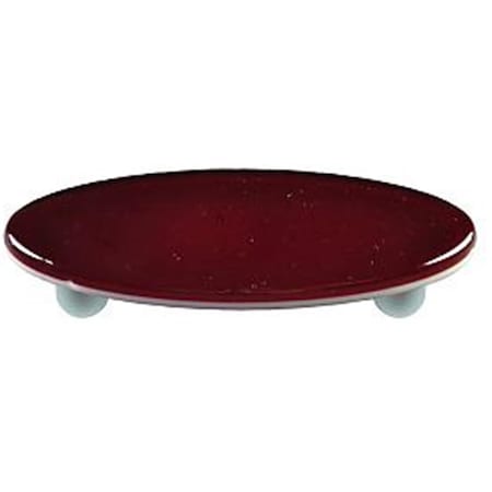 Palacedesigns Garnet Red Oval Glass Cabinet Pull - Aluminum Post PA171065
