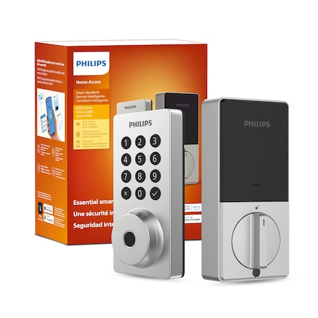 Philips Smart Wi-Fi Door Lock with Push Button Lighted Keypad Pin Code, Fingerprint Scanner DDLOM1042X-1HW-SL