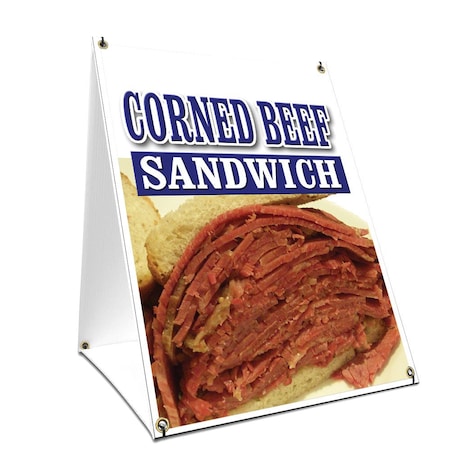 Signmission Corned Beef Sandwich, 24 Inch x 18 Inch A-frame Yard Sign, Plastic Sign SBC-1824-Corned Beef Sandwich