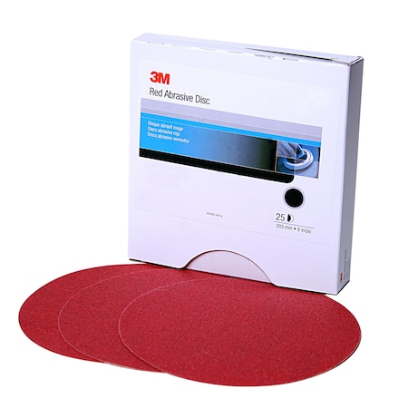 3M Red Abrasive Disc, 01117, 6 in, 40, 25 discs per carton, 5PK 316U