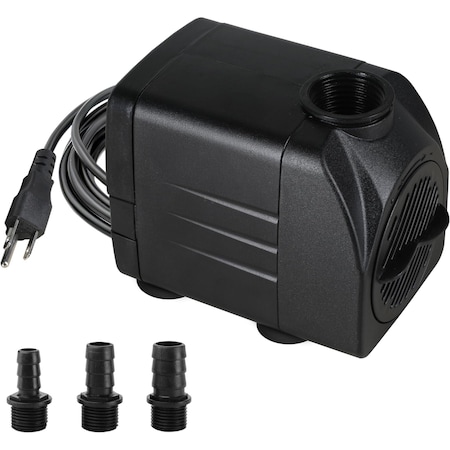 Simple Deluxe HealSmart 290GPH Ultra Quiet Submersible Pump, 6.6ft High Lift, 21W Fountain Water Pump with 3 Nozz LGPUMP290GV2