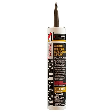 Tower Sealants TOWER TECH2 Elastomeric Sealant, Bronze, 7 to 14 days Curing, 40 to 140 deg F, 10.1 fl-oz Tube TS-00123