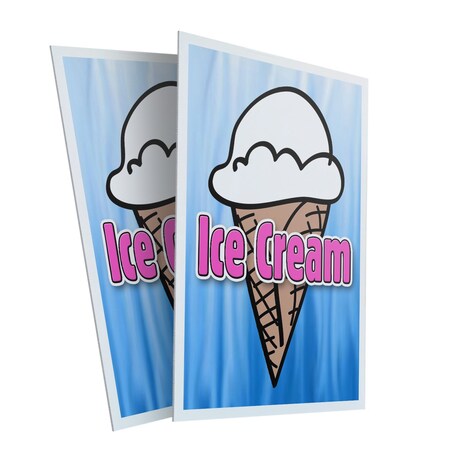 Signmission Ice Cream, Plastic Signs Only 24 Inch x 36 Inch, Corrugated Plastic, 2PK CSB-2436-2PACK-Ice Cream 1