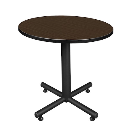 Regency Round Kobe X-Base Breakroom Table, 30 in W, 30 in L, Neo Walnut TKB30RNDNW