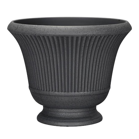 L&G 12.9 in. H X 16 in. D Polyresin Pedestal Urn Planter Charcoal PVE8016TKI