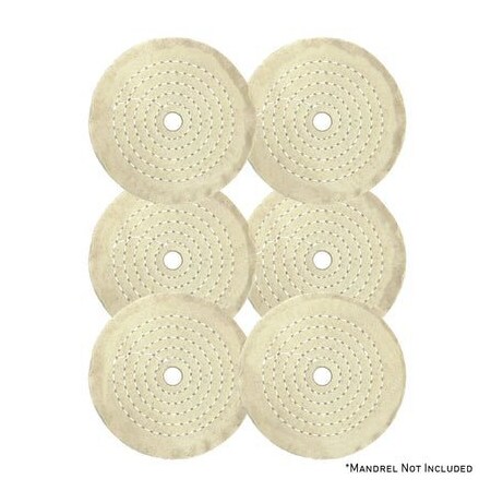 Renegade Products Usa Mini Buffing Wheels, 1/2" Arbor Hole, UBM Mini Buff Pack, 20-Ply, 1/4" Thick, 4 Inch, 6PK FCV4X20P60UBM-1/2AH-6PK