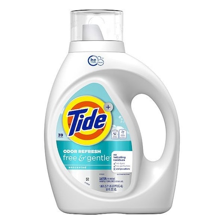 Tide Tide Hypo Liquid Laundry Detergent 55 fl oz, Odor Refresh, 39 ct, Liquid, Pleasant, White, 4 PK 17251