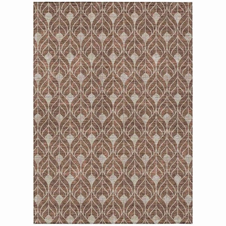 Homeroots 5' X 8' Chocolate And Beige Geometric Washable Indoor Outdoor Area Rug 595722