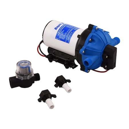 Aqua Pro Aqua Pro 21863; Fresh Water Pump; Self-Priming; 5.5 GPM;  60 PSI;  With  Strainer/ Adapter Fitting 21863