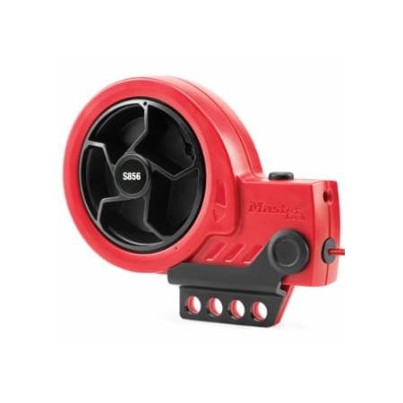 Master Lock Cable Lockout Device with Steel Core Cable, Retractable, 1/8 in D x 9 ft, Red 470-S856
