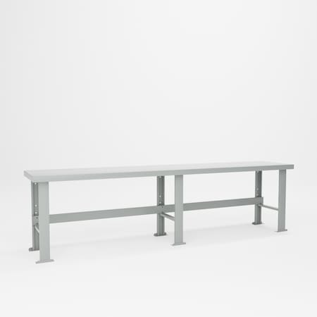 Pucel F Series Workbench, 120 in W x 24 in D x 34 in H, Light Blue F-24120-34