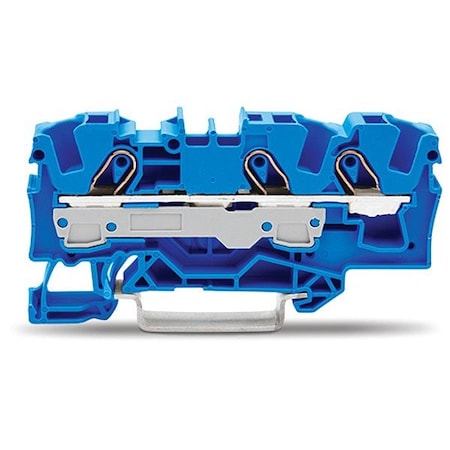 Wago Terminal Block, 2.88" L, 1.55" W, 800V, Blue 2006-1304