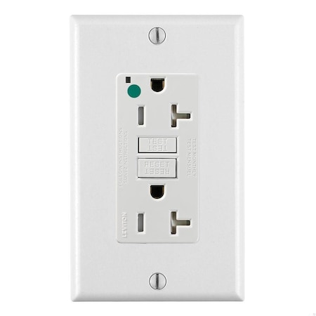 Leviton SmartlockPro GFCI 20A HG/TR/PI White GFTR2-HFW