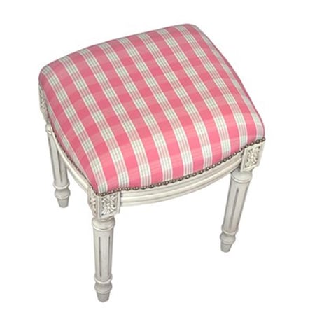 Convenience Concepts Plaid-Pink Fabric Upholstered Stool HI2548934