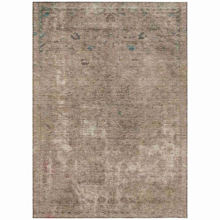 Homeroots 10' X 14' Beige And Taupe Abstract Washable Indoor Outdoor Area Rug 615499