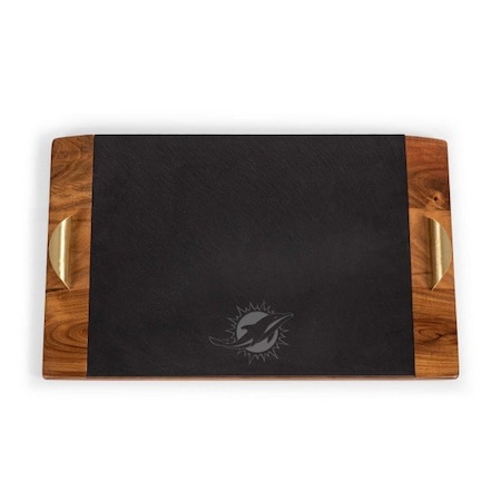 Picnic Time Family Of Brands NFL Miami Dolphins - Covina Acacia and Slate Serving Tray 957-07-512-173-2