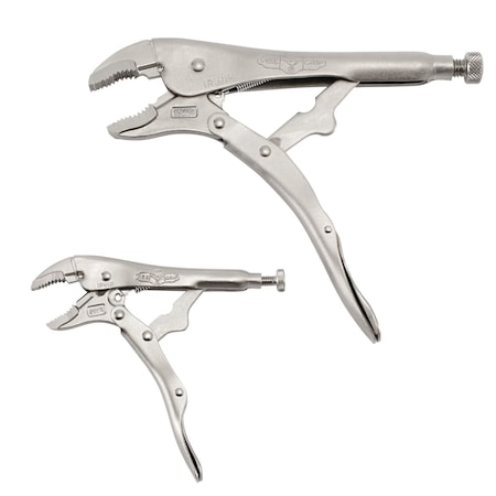 Irwin 2 Piece Original Locking Pliers Set Plain Grip Handle 37