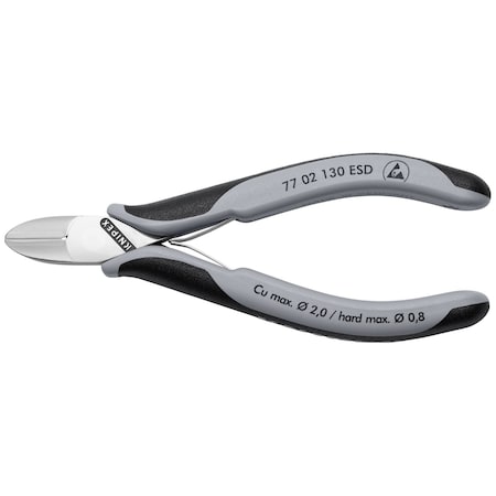 Knipex Electronics Diagonal Cutters, 5 1/4 in L 77 02 130 ESD