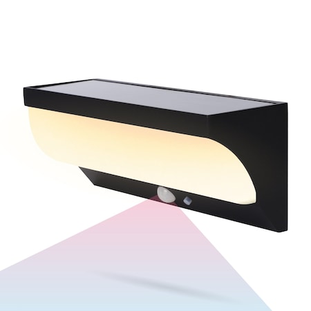 Techko Outdoor Solar Aluminum Rounded Wall Sconce with Motion Sensor & LED Lightbar, 8PK SML-3207-1-8PK