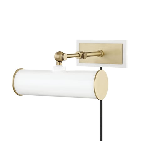 Mitzi Holly 1 Light Picture Light 5 In. Aged Brass/Soft Off White HL263201-AGB/WH
