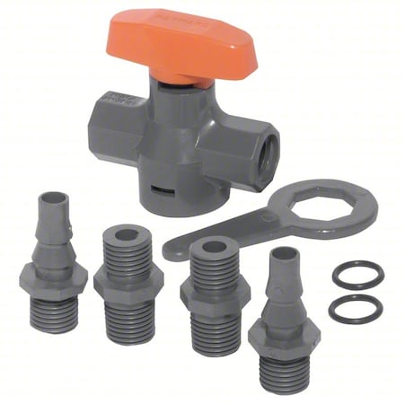 Hayward Flow Control Manual 2-Way Ball Valve, NPTF, PVC LC12